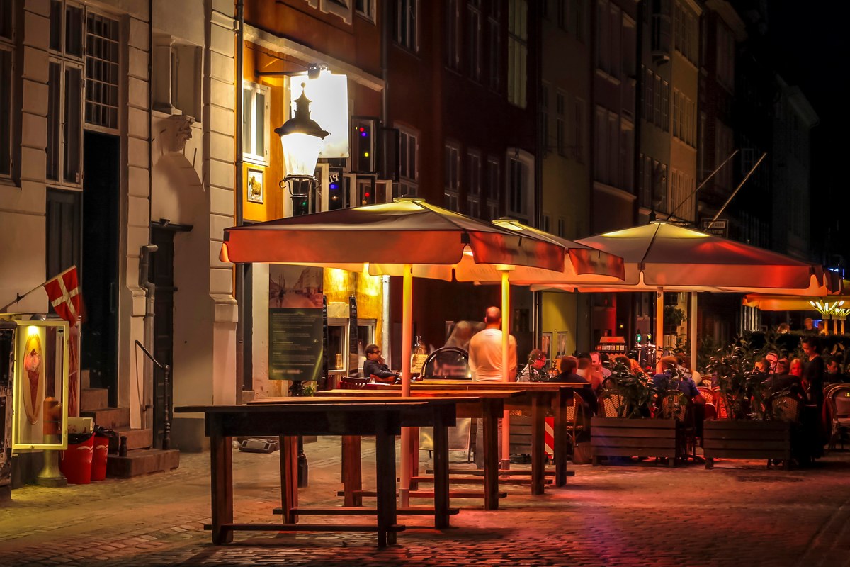 Evening café terrace in Copenhagen