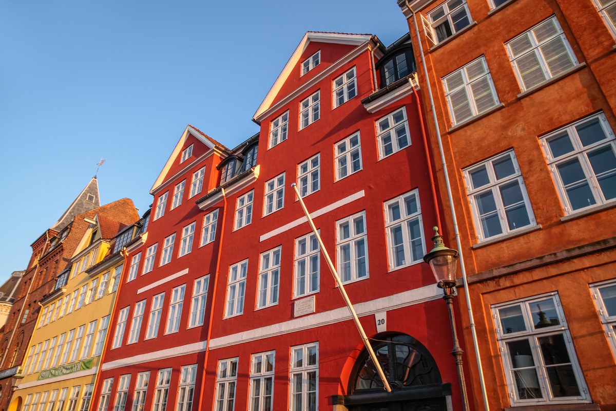 Colourful historic facades in Copenhagen