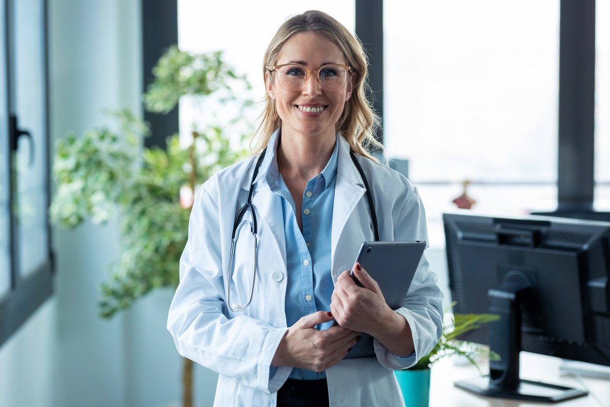 Smiling doctor with a stethoscope
