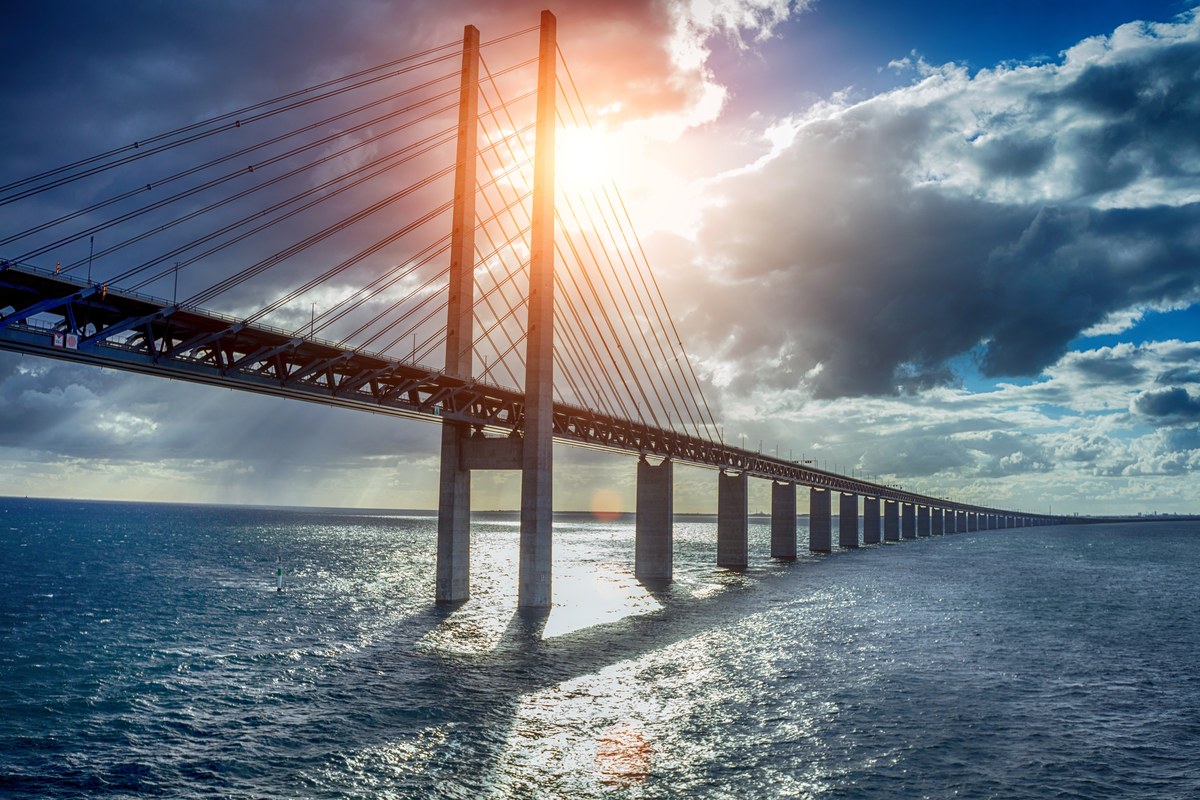 The Øresund Bridge between Sweden and Denmark
